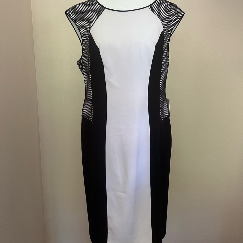 Calvin Klein Black and White Mini Dress, Brand New